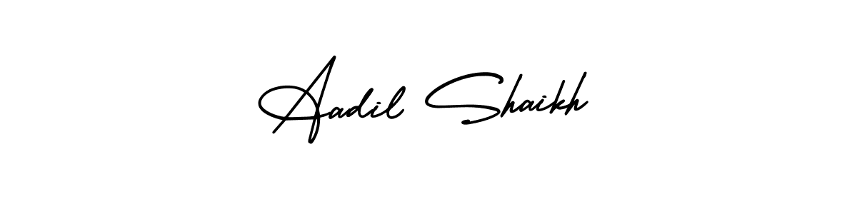 How to Draw Aadil Shaikh signature style? AmerikaSignatureDemo-Regular is a latest design signature styles for name Aadil Shaikh. Aadil Shaikh signature style 3 images and pictures png