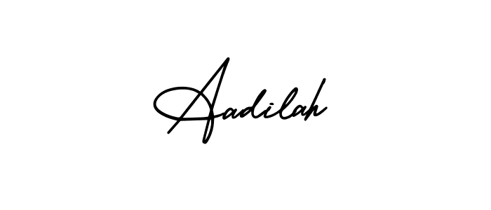 This is the best signature style for the Aadilah name. Also you like these signature font (AmerikaSignatureDemo-Regular). Mix name signature. Aadilah signature style 3 images and pictures png