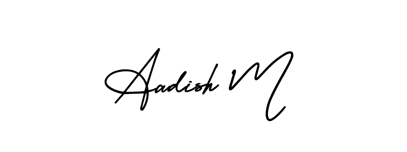 Use a signature maker to create a handwritten signature online. With this signature software, you can design (AmerikaSignatureDemo-Regular) your own signature for name Aadish M. Aadish M signature style 3 images and pictures png