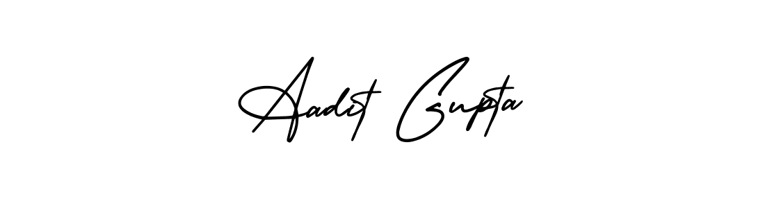 Make a beautiful signature design for name Aadit Gupta. With this signature (AmerikaSignatureDemo-Regular) style, you can create a handwritten signature for free. Aadit Gupta signature style 3 images and pictures png