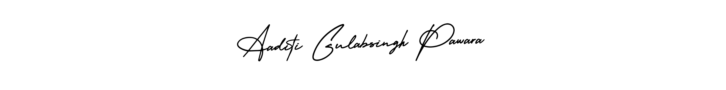 This is the best signature style for the Aaditi Gulabsingh Pawara name. Also you like these signature font (AmerikaSignatureDemo-Regular). Mix name signature. Aaditi Gulabsingh Pawara signature style 3 images and pictures png