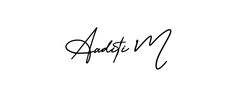 AmerikaSignatureDemo-Regular is a professional signature style that is perfect for those who want to add a touch of class to their signature. It is also a great choice for those who want to make their signature more unique. Get Aaditi M name to fancy signature for free. Aaditi M signature style 3 images and pictures png