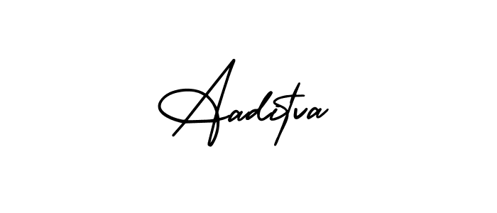 The best way (AmerikaSignatureDemo-Regular) to make a short signature is to pick only two or three words in your name. The name Aaditva include a total of six letters. For converting this name. Aaditva signature style 3 images and pictures png