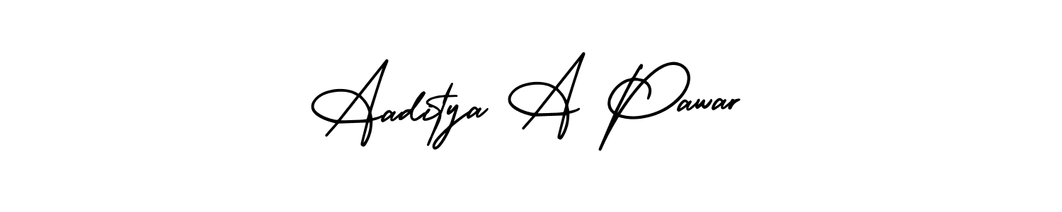 AmerikaSignatureDemo-Regular is a professional signature style that is perfect for those who want to add a touch of class to their signature. It is also a great choice for those who want to make their signature more unique. Get Aaditya A Pawar name to fancy signature for free. Aaditya A Pawar signature style 3 images and pictures png