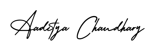Turn your name Aaditya Chaudhary into a signature brand with AmerikaSignatureDemo-Regular styling. Download in standard PNG or transparent format anytime. Aaditya Chaudhary signature style 3 images and pictures png