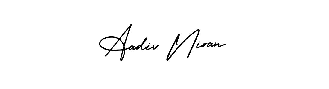 How to Draw Aadiv Niran signature style? AmerikaSignatureDemo-Regular is a latest design signature styles for name Aadiv Niran. Aadiv Niran signature style 3 images and pictures png