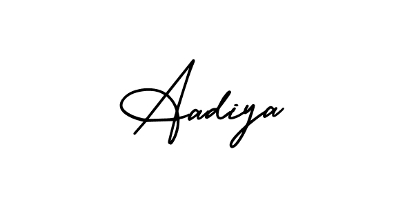 How to make Aadiya name signature. Use AmerikaSignatureDemo-Regular style for creating short signs online. This is the latest handwritten sign. Aadiya signature style 3 images and pictures png