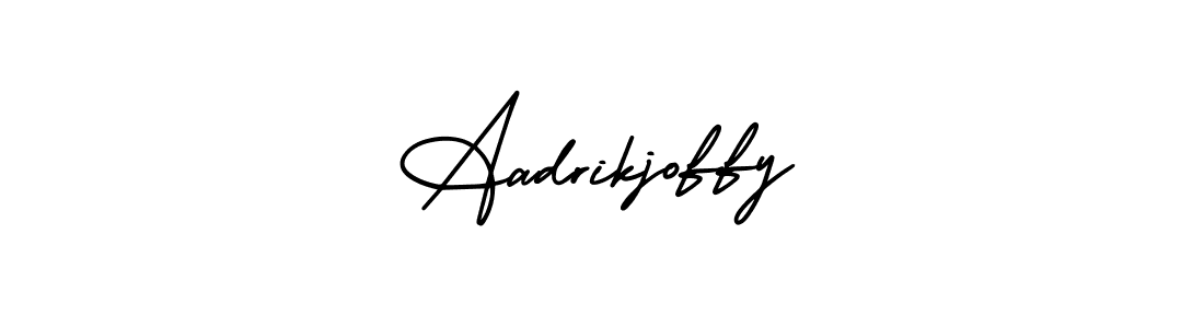 You can use this online signature creator to create a handwritten signature for the name Aadrikjoffy. This is the best online autograph maker. Aadrikjoffy signature style 3 images and pictures png