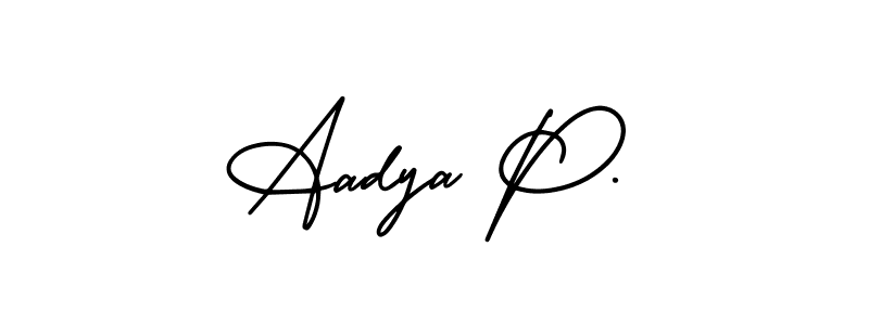 Check out images of Autograph of Aadya P. name. Actor Aadya P. Signature Style. AmerikaSignatureDemo-Regular is a professional sign style online. Aadya P. signature style 3 images and pictures png