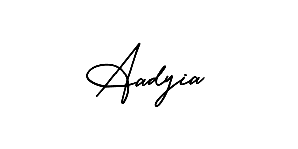 The best way (AmerikaSignatureDemo-Regular) to make a short signature is to pick only two or three words in your name. The name Aadyia include a total of six letters. For converting this name. Aadyia signature style 3 images and pictures png