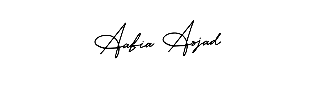 The best way (AmerikaSignatureDemo-Regular) to make a short signature is to pick only two or three words in your name. The name Aafia Asjad include a total of six letters. For converting this name. Aafia Asjad signature style 3 images and pictures png