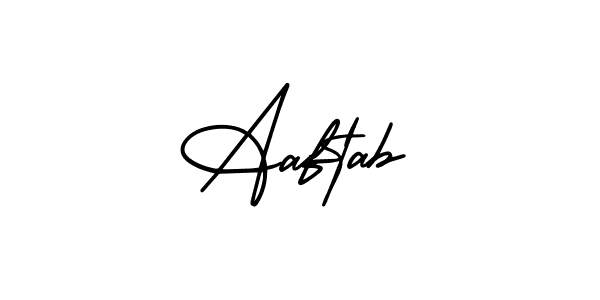 Use a signature maker to create a handwritten signature online. With this signature software, you can design (AmerikaSignatureDemo-Regular) your own signature for name Aaftab. Aaftab signature style 3 images and pictures png