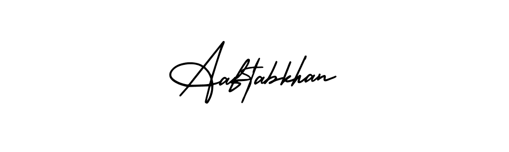 The best way (AmerikaSignatureDemo-Regular) to make a short signature is to pick only two or three words in your name. The name Aaftabkhan include a total of six letters. For converting this name. Aaftabkhan signature style 3 images and pictures png