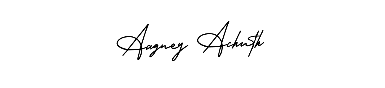 Make a short Aagney Achuth signature style. Manage your documents anywhere anytime using AmerikaSignatureDemo-Regular. Create and add eSignatures, submit forms, share and send files easily. Aagney Achuth signature style 3 images and pictures png