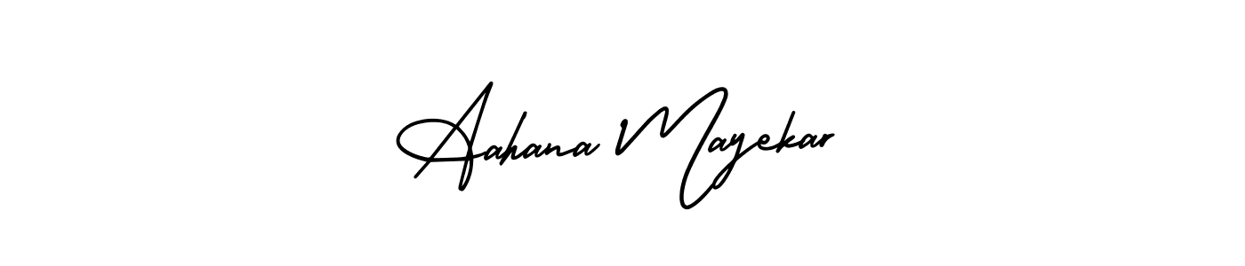 Similarly AmerikaSignatureDemo-Regular is the best handwritten signature design. Signature creator online .You can use it as an online autograph creator for name Aahana Mayekar. Aahana Mayekar signature style 3 images and pictures png