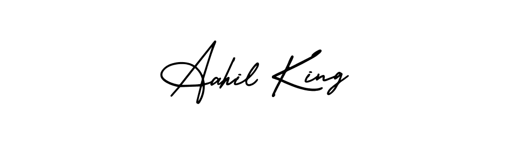 Design your own signature with our free online signature maker. With this signature software, you can create a handwritten (AmerikaSignatureDemo-Regular) signature for name Aahil King. Aahil King signature style 3 images and pictures png