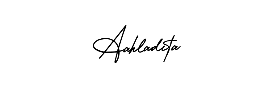 How to make Aahladita name signature. Use AmerikaSignatureDemo-Regular style for creating short signs online. This is the latest handwritten sign. Aahladita signature style 3 images and pictures png