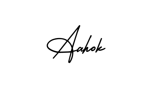 Use a signature maker to create a handwritten signature online. With this signature software, you can design (AmerikaSignatureDemo-Regular) your own signature for name Aahok. Aahok signature style 3 images and pictures png