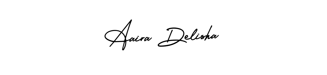 How to make Aaira Delisha name signature. Use AmerikaSignatureDemo-Regular style for creating short signs online. This is the latest handwritten sign. Aaira Delisha signature style 3 images and pictures png