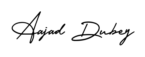 This is the best signature style for the Aajad Dubey name. Also you like these signature font (AmerikaSignatureDemo-Regular). Mix name signature. Aajad Dubey signature style 3 images and pictures png