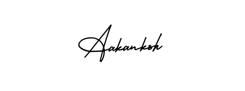 How to make Aakanksh name signature. Use AmerikaSignatureDemo-Regular style for creating short signs online. This is the latest handwritten sign. Aakanksh signature style 3 images and pictures png