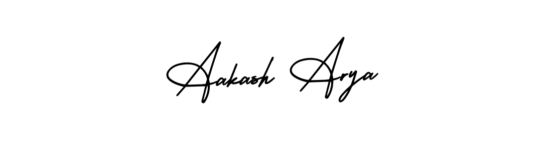 You should practise on your own different ways (AmerikaSignatureDemo-Regular) to write your name (Aakash Arya) in signature. don't let someone else do it for you. Aakash Arya signature style 3 images and pictures png