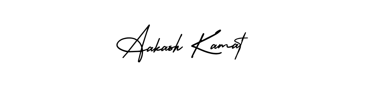 How to make Aakash Kamat name signature. Use AmerikaSignatureDemo-Regular style for creating short signs online. This is the latest handwritten sign. Aakash Kamat signature style 3 images and pictures png