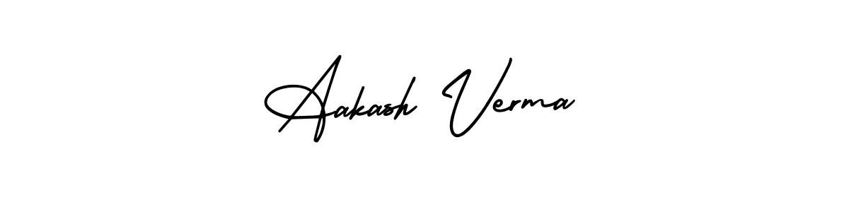 You should practise on your own different ways (AmerikaSignatureDemo-Regular) to write your name (Aakash Verma) in signature. don't let someone else do it for you. Aakash Verma signature style 3 images and pictures png