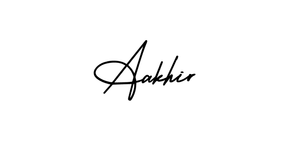 The best way (AmerikaSignatureDemo-Regular) to make a short signature is to pick only two or three words in your name. The name Aakhir include a total of six letters. For converting this name. Aakhir signature style 3 images and pictures png