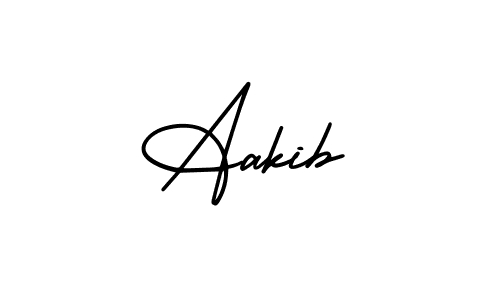 How to make Aakib name signature. Use AmerikaSignatureDemo-Regular style for creating short signs online. This is the latest handwritten sign. Aakib signature style 3 images and pictures png