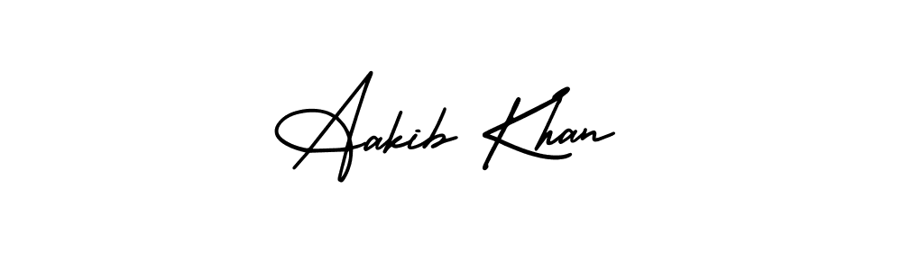 The best way (AmerikaSignatureDemo-Regular) to make a short signature is to pick only two or three words in your name. The name Aakib Khan include a total of six letters. For converting this name. Aakib Khan signature style 3 images and pictures png