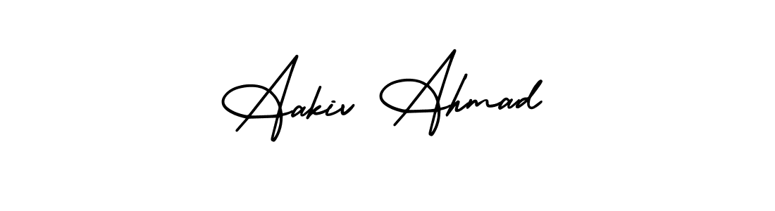if you are searching for the best signature style for your name Aakiv Ahmad. so please give up your signature search. here we have designed multiple signature styles  using AmerikaSignatureDemo-Regular. Aakiv Ahmad signature style 3 images and pictures png