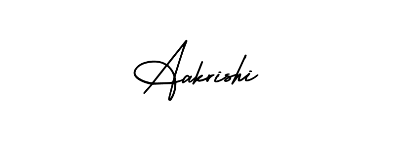 You should practise on your own different ways (AmerikaSignatureDemo-Regular) to write your name (Aakrishi) in signature. don't let someone else do it for you. Aakrishi signature style 3 images and pictures png