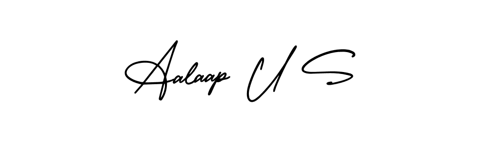 Similarly AmerikaSignatureDemo-Regular is the best handwritten signature design. Signature creator online .You can use it as an online autograph creator for name Aalaap U S. Aalaap U S signature style 3 images and pictures png