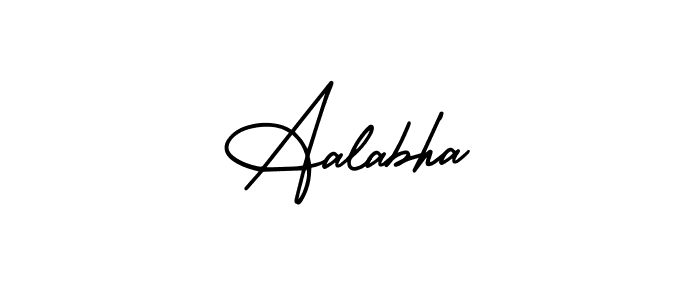 How to make Aalabha name signature. Use AmerikaSignatureDemo-Regular style for creating short signs online. This is the latest handwritten sign. Aalabha signature style 3 images and pictures png