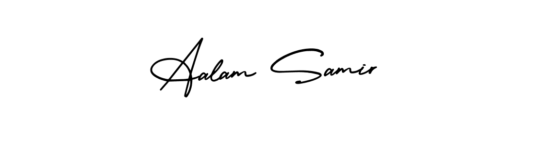 Aalam Samir stylish signature style. Best Handwritten Sign (AmerikaSignatureDemo-Regular) for my name. Handwritten Signature Collection Ideas for my name Aalam Samir. Aalam Samir signature style 3 images and pictures png