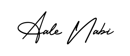 Try this chic Aale Nabi handwritten sign style. Using AmerikaSignatureDemo-Regular font elements, it gives your name a sleek, memorable identity. Aale Nabi signature style 3 images and pictures png