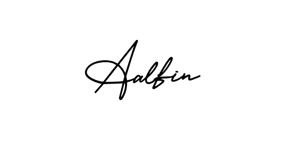 You should practise on your own different ways (AmerikaSignatureDemo-Regular) to write your name (Aalfin) in signature. don't let someone else do it for you. Aalfin signature style 3 images and pictures png