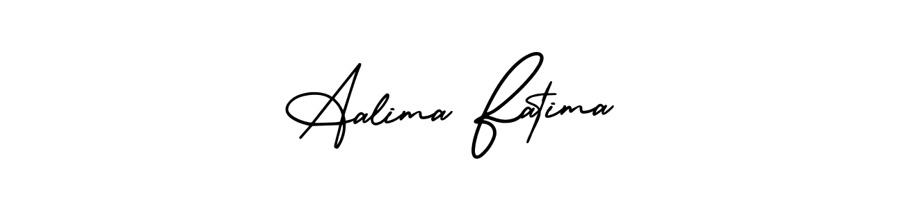 How to make Aalima Fatima name signature. Use AmerikaSignatureDemo-Regular style for creating short signs online. This is the latest handwritten sign. Aalima Fatima signature style 3 images and pictures png