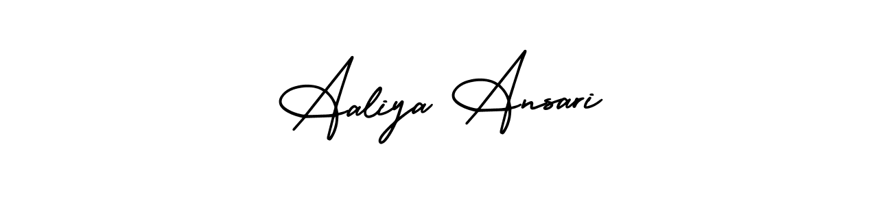 The best way (AmerikaSignatureDemo-Regular) to make a short signature is to pick only two or three words in your name. The name Aaliya Ansari include a total of six letters. For converting this name. Aaliya Ansari signature style 3 images and pictures png