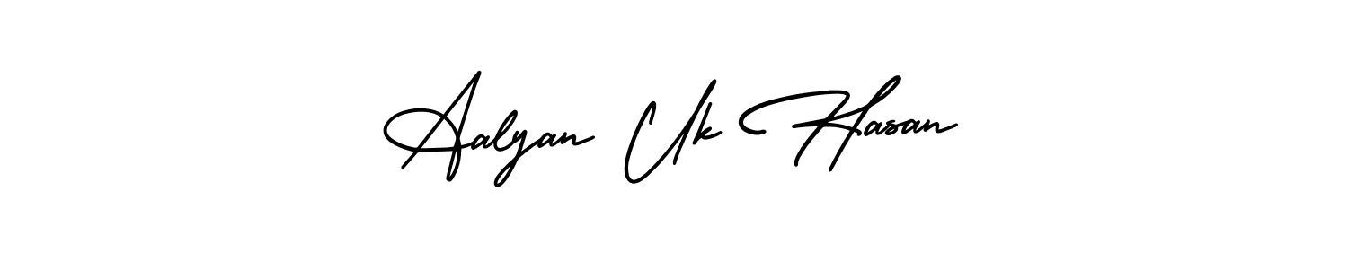 How to make Aalyan Uk Hasan signature? AmerikaSignatureDemo-Regular is a professional autograph style. Create handwritten signature for Aalyan Uk Hasan name. Aalyan Uk Hasan signature style 3 images and pictures png