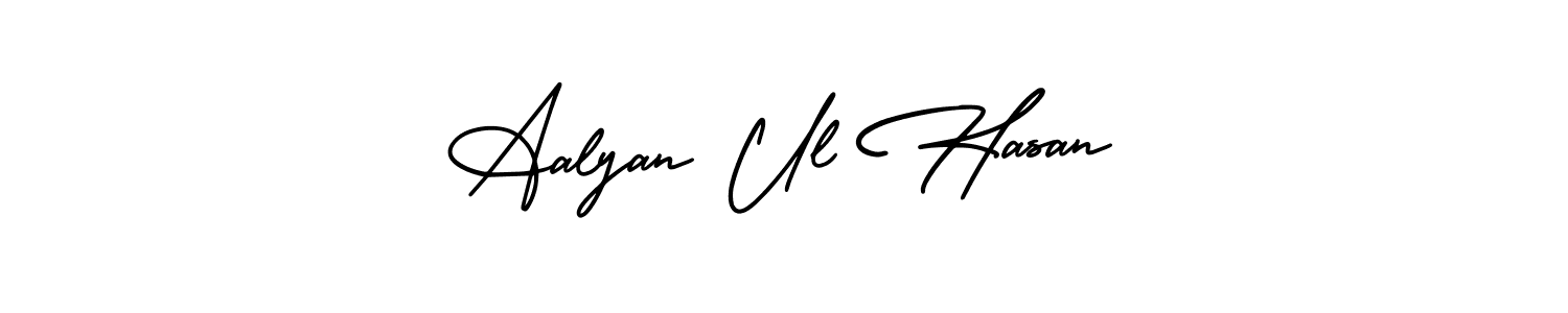 How to make Aalyan Ul Hasan name signature. Use AmerikaSignatureDemo-Regular style for creating short signs online. This is the latest handwritten sign. Aalyan Ul Hasan signature style 3 images and pictures png