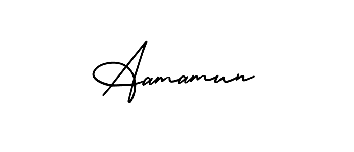 Similarly AmerikaSignatureDemo-Regular is the best handwritten signature design. Signature creator online .You can use it as an online autograph creator for name Aamamun. Aamamun signature style 3 images and pictures png