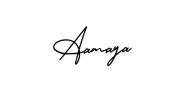 You should practise on your own different ways (AmerikaSignatureDemo-Regular) to write your name (Aamaya) in signature. don't let someone else do it for you. Aamaya signature style 3 images and pictures png