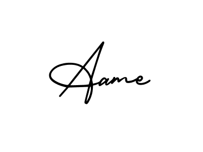 How to make Aame name signature. Use AmerikaSignatureDemo-Regular style for creating short signs online. This is the latest handwritten sign. Aame signature style 3 images and pictures png