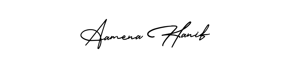 Also we have Aamena Hanif name is the best signature style. Create professional handwritten signature collection using AmerikaSignatureDemo-Regular autograph style. Aamena Hanif signature style 3 images and pictures png