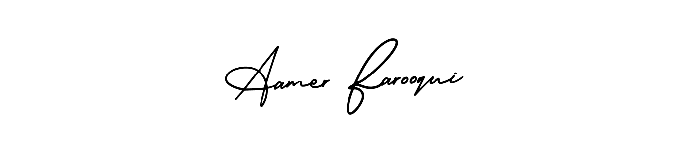 Make a short Aamer Farooqui signature style. Manage your documents anywhere anytime using AmerikaSignatureDemo-Regular. Create and add eSignatures, submit forms, share and send files easily. Aamer Farooqui signature style 3 images and pictures png