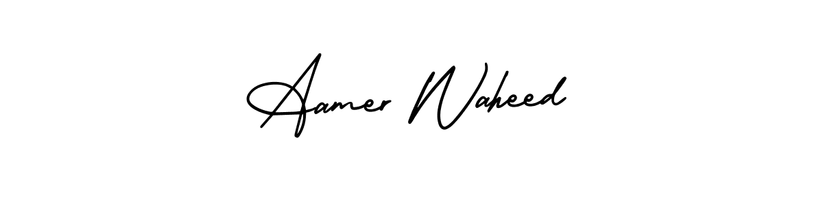 How to Draw Aamer Waheed signature style? AmerikaSignatureDemo-Regular is a latest design signature styles for name Aamer Waheed. Aamer Waheed signature style 3 images and pictures png