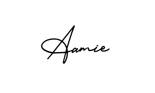 Aamie stylish signature style. Best Handwritten Sign (AmerikaSignatureDemo-Regular) for my name. Handwritten Signature Collection Ideas for my name Aamie. Aamie signature style 3 images and pictures png