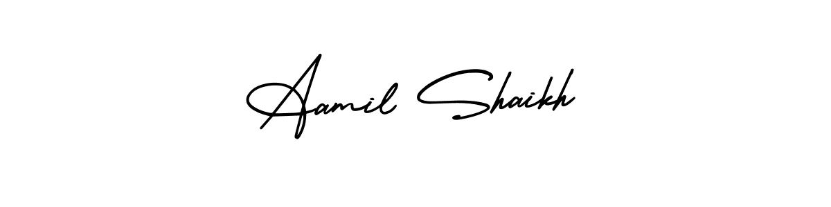 Design your own signature with our free online signature maker. With this signature software, you can create a handwritten (AmerikaSignatureDemo-Regular) signature for name Aamil Shaikh. Aamil Shaikh signature style 3 images and pictures png